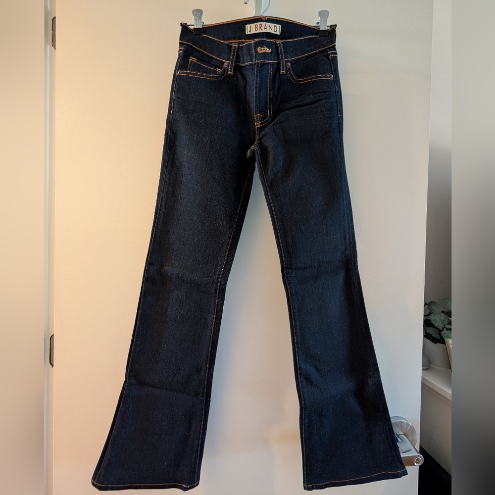 J Brand Women's Y2K 2000s Low Rise Dark Blue Flared Jeans Size 24